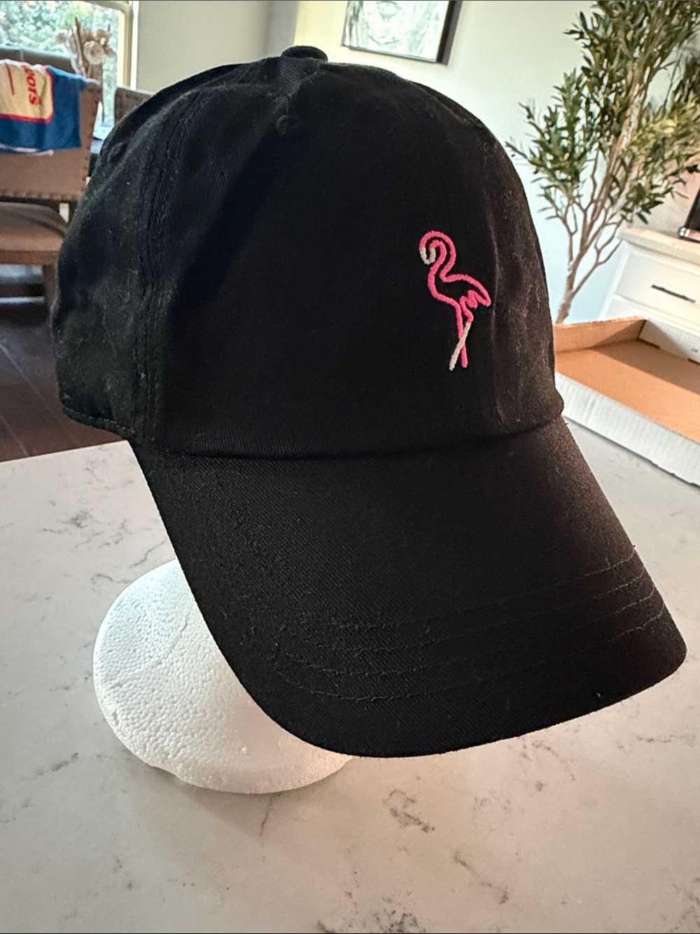 Chubbies Black Flamingo Embroidered Baseball Cap